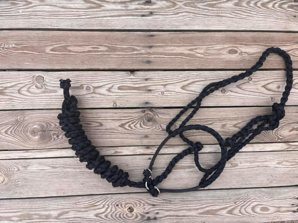 Custom Black Lariat Halter